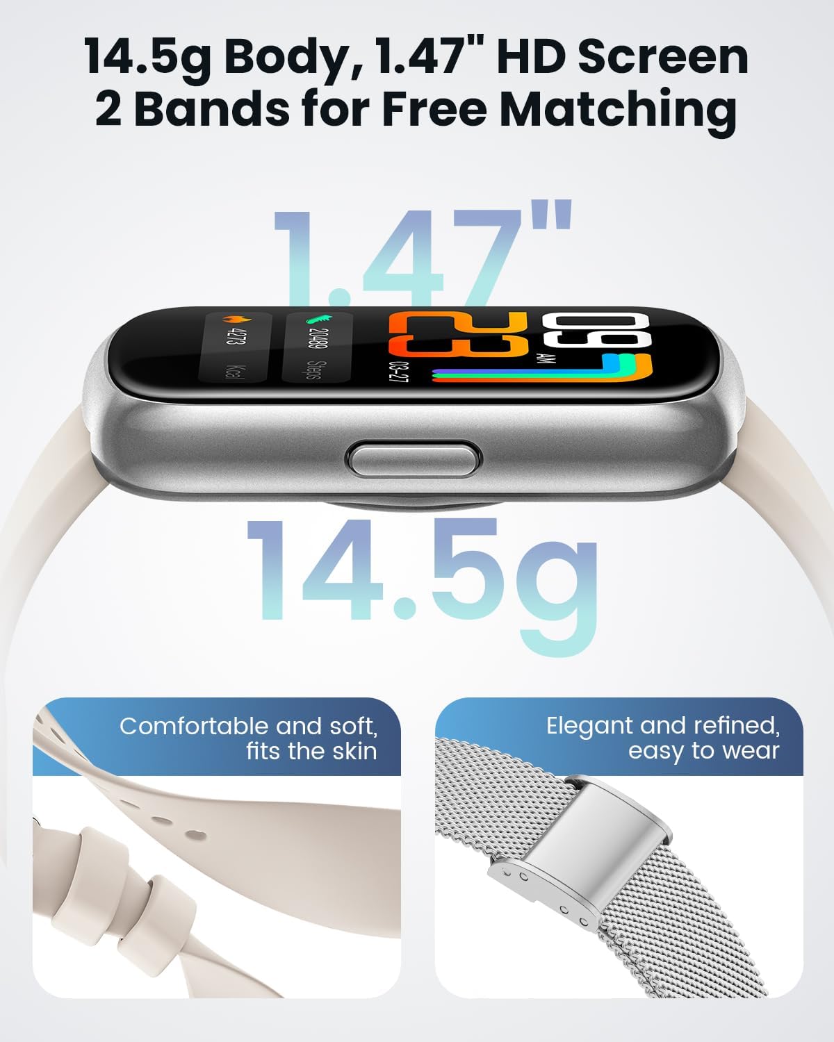 Fitness Tracker, Fitness Watches for Women/Men with 24H Heart Rate/Steps/Sleep Tracker, Smart Watch for Android/iOS Phones