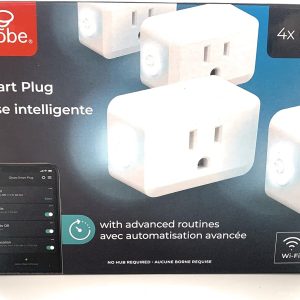 Wi-Fi Smart Plug, No Hub Required, Voice Activated, 4 Grounded Outlet, (4-Pack, 15A) 50207, White