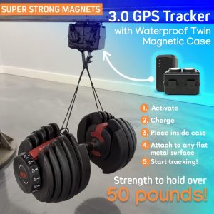 Optimus 3.0 GPS Tracker – Over 1 Month Battery – with Heavy Duty Waterproof Case and Powerful Magnets for Vehicles and Assets
