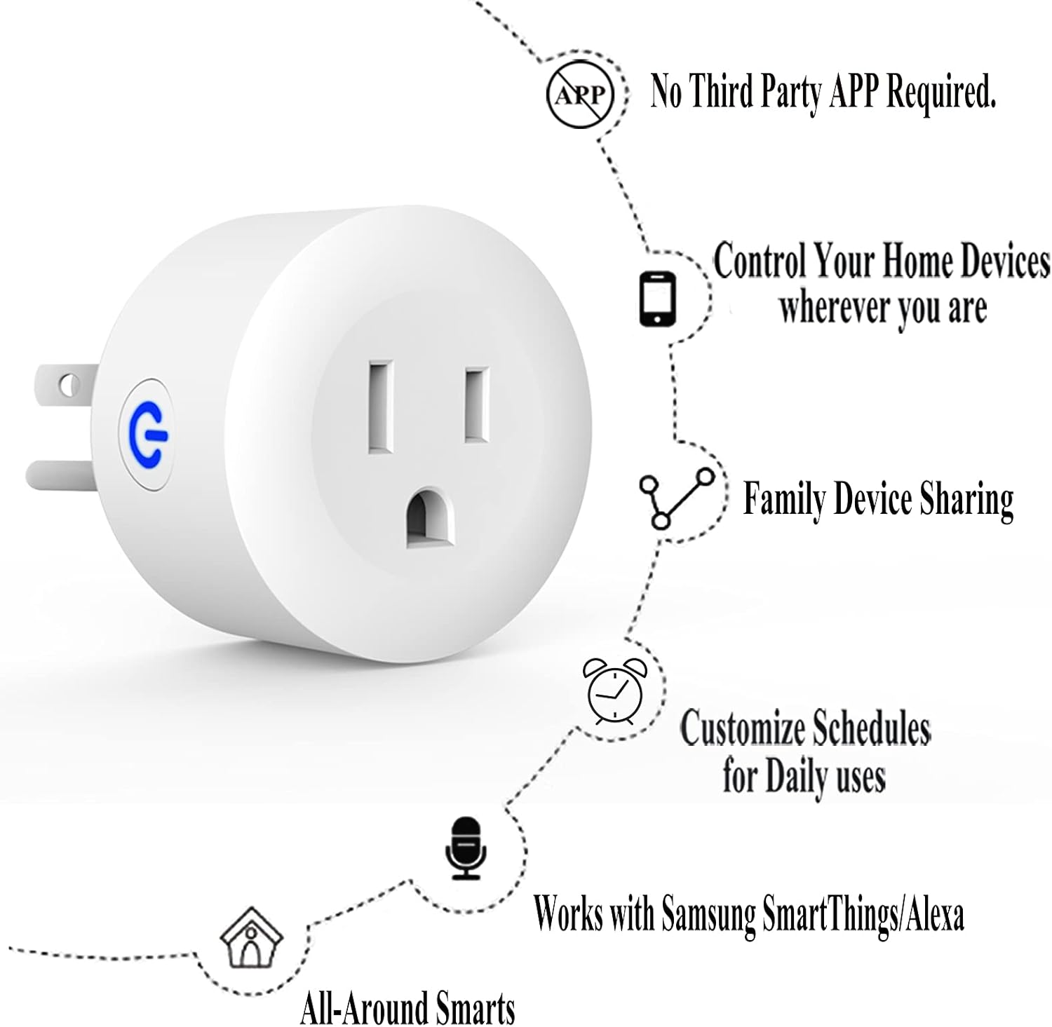 Smart Plug, ZigBee Switch Mini Smart Outlet Works with Alexa, Google Home, Echo (4th gen), Echo Plus (Gen 1 & 2), Echo Show 8/10, Smartthings 2015/2018,Works as a Range Extender, Hub Required, 2 Pack