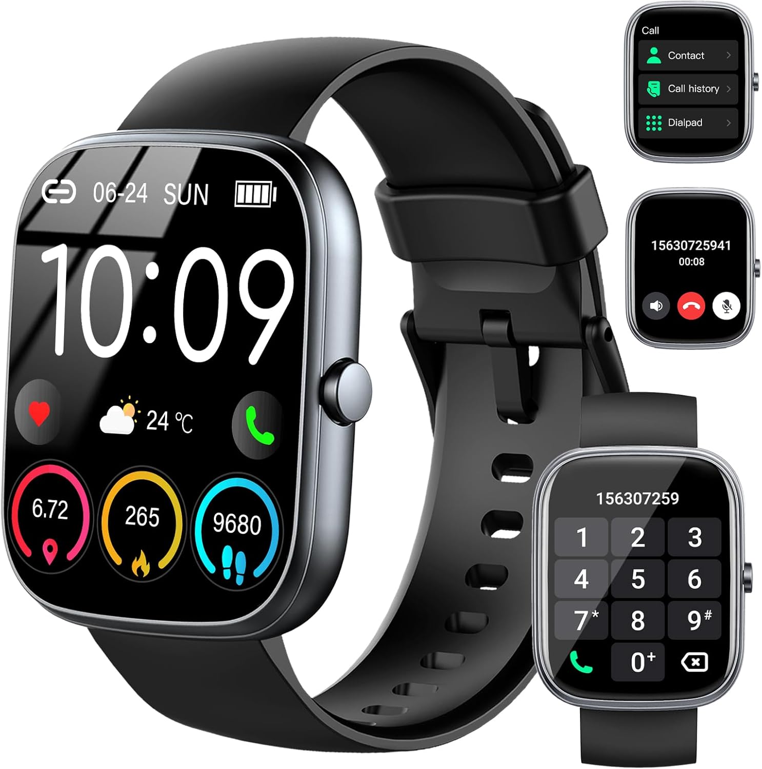 Smart Watch, 2025 HD 1.91″ Smartwatch for Men Women(Answer/Make Call), 112+Sports Modes Fitness Activity Tracker, Calories/Heart Rate/Sleep Monitor, IP68 Waterproof Step Counter for Android iOS